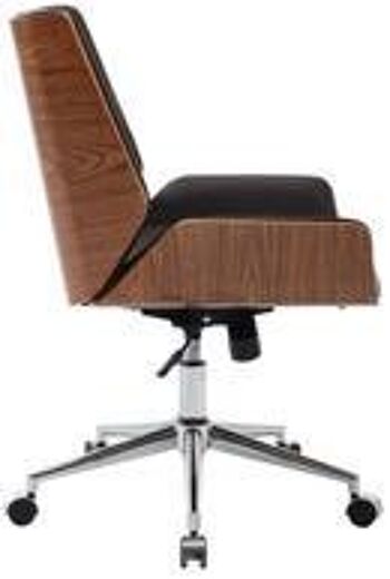 Chaise de bureau - Ergonomique - Ajustable - Cuir artificiel - Noyer/Marron - 60x65x96 cm - Noyer/Crème, SKU1224 3