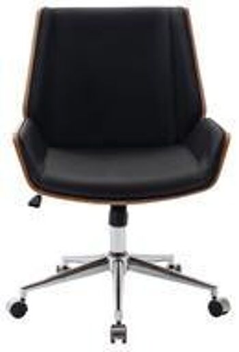 Chaise de bureau - Ergonomique - Ajustable - Cuir artificiel - Noyer/Marron - 60x65x96 cm - Noyer/Crème, SKU1224 8