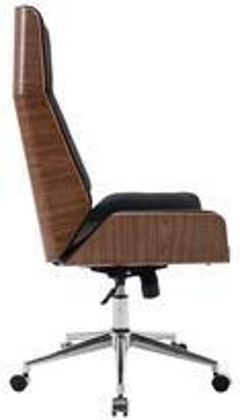 Chaise de bureau - Hauteur d'assise réglable - Simili cuir - Noyer/Marron - Noyer/Blanc , SKU1244 7