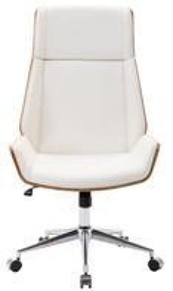 Chaise de bureau - Hauteur d'assise réglable - Simili cuir - Noyer/Marron - Noyer/Blanc , SKU1244 9