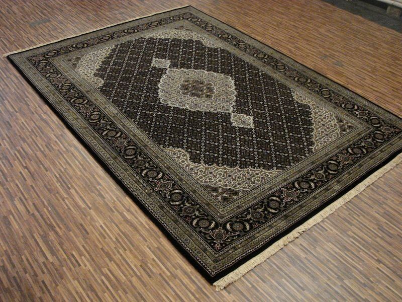 Tabriz 244x174 tappeto annodato a mano 170x240 nero orientale a pelo corto Tappeto orientaleOrient