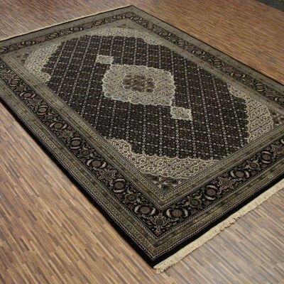 Tabriz 244x174 alfombra anudada a mano 170x240 alfombra oriental de pelo corto negro oriental
