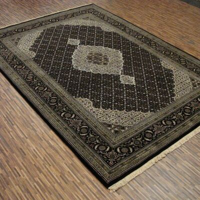 Tabriz 244x174 Handgeknüpft Teppich 170x240 Schwarz Orientalisch Kurzflor Orient Rug