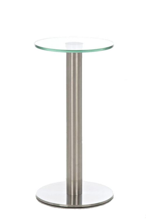 Tafel - Glazen tafel - Matt glas - RVS - Rond , SKU1282