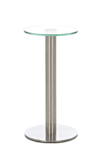 Table - Table en verre - Verre mat - Acier inoxydable - Rond, SKU1282 1