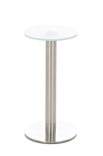 Table - Table en verre - Verre mat - Acier inoxydable - Rond, SKU1282 2