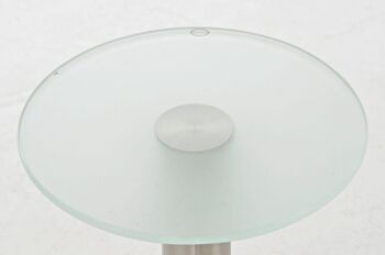 Table - Table en verre - Verre mat - Acier inoxydable - Rond, SKU1282 3