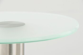 Table - Table en verre - Verre mat - Acier inoxydable - Rond, SKU1282 4