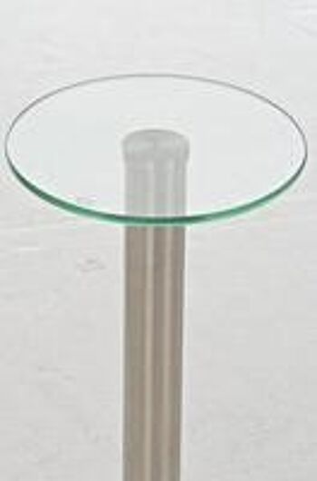 Table - Table en verre - Verre mat - Acier inoxydable - Rond, SKU1282 10