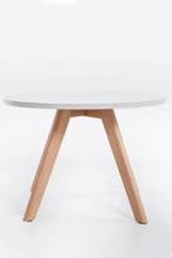 Table - Table basse - Format compact - Rond- Bois- Blanc, SKU1292 3