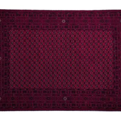 Alfombra oriental afgana 293x197 alfombra anudada a mano 200x290 estampado geométrico rojo
