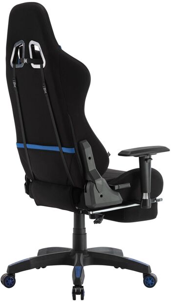 Chaise de bureau - Repose-pieds - Noir - Bleu , SKU1301 2