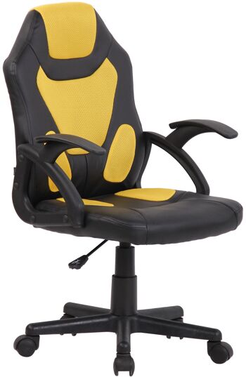 Chaise de bureau pour enfants - Noir - Jaune , SKU1309 1