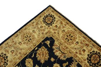 Tapis Afghan Chobi Ziegler 244x161 noué main 160x240 bleu fleuri poil court Orient 5