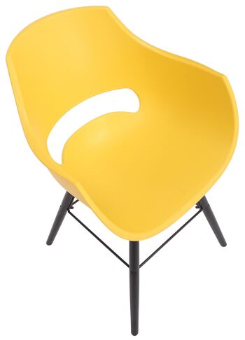 Chaise de salle à manger - Lot de 4 - Plastique - Moderne - Noir - Jaune - Rouge , SKU1320 6