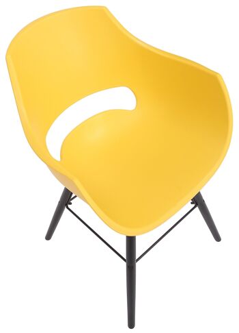 Chaise de salle à manger - Lot de 4 - Plastique - Moderne - Noir - Jaune - Blanc , SKU1323 6
