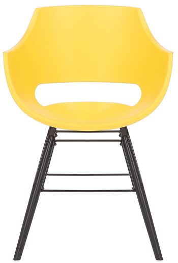 Chaise de salle à manger - Lot de 4 - Plastique - Moderne - Noir - Jaune - Noir , SKU1324 3