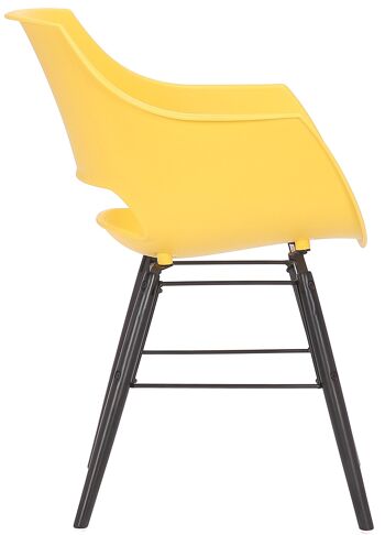 Chaise de salle à manger - Lot de 4 - Plastique - Moderne - Noir - Jaune - Noir , SKU1324 4