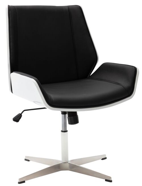 Bezoekersstoel - kunstleer - Zwart - Wit , SKU1340