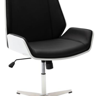Bezoekersstoel - kunstleer - Zwart - Wit , SKU1340