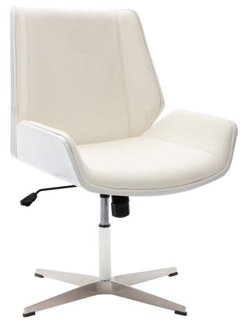 Chaise visiteur - cuir artificiel - blanc , SKU1341 1