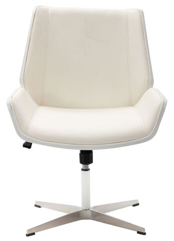 Chaise visiteur - cuir artificiel - blanc , SKU1341 2