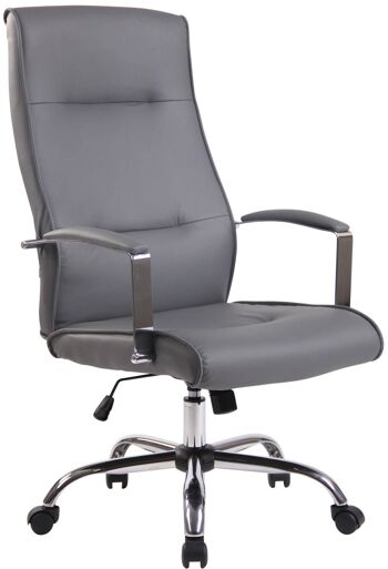 Chaise de bureau - Similicuir - Gris , SKU1394 1