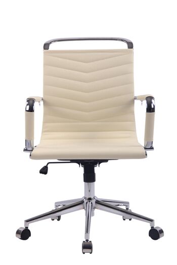 Chaise de bureau - Revêtement en similicuir - Crème , SKU1418 2