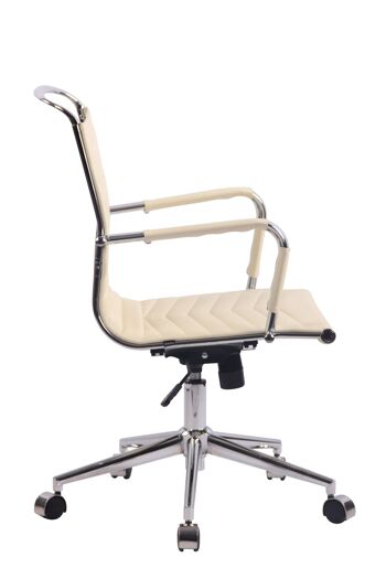 Chaise de bureau - Revêtement en similicuir - Crème , SKU1418 3