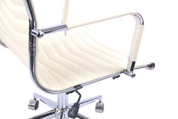 Chaise de bureau - Revêtement en similicuir - Crème , SKU1418 7