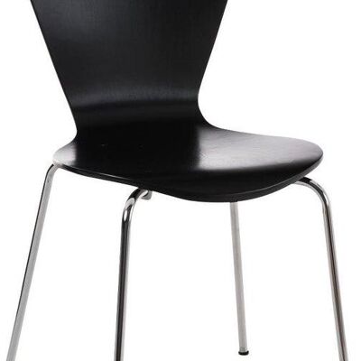 Bezoekersstoel - Stapelbaar - Hout - Zwart , SKU1422