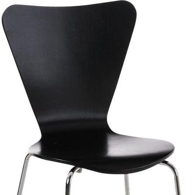 Bezoekersstoel - Stapelbaar - Hout - Zwart , SKU1422