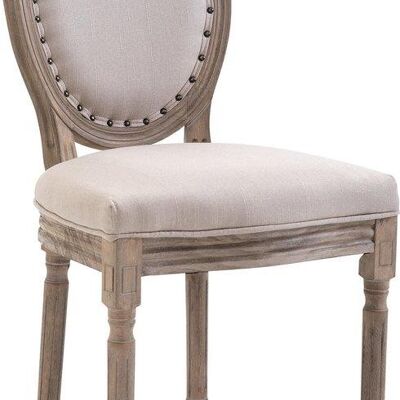 Eetkamerstoel - Antieke stoelen - Creme - Stof , SKU1433