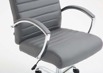 Chaise de bureau - Cuir artificiel - Fonction à bascule - Gris , SKU1435 3