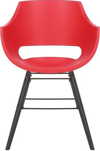 Chaise de salle à manger - Naturel - Plastique - Rouge , SKU1448 1