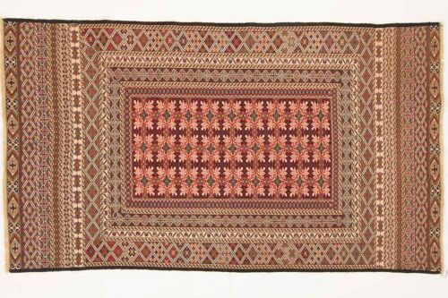 Afghan Mushwani Kelim 196x111 Handgewebt Teppich 110x200 Mehrfarbig Geometrisch Muster