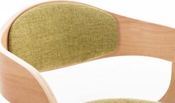 Chaise de salle à manger - Tissu - Chaise visiteur - Naturel - Vert clair, SKU1452 2