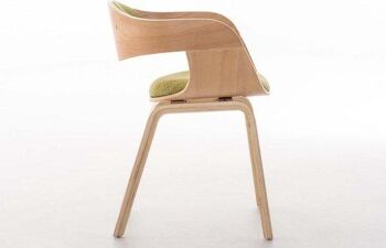 Chaise de salle à manger - Tissu - Chaise visiteur - Naturel - Vert clair, SKU1452 3