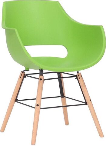 Chaise de salle à manger - Bois - Plastique - Vert , SKU1472 1