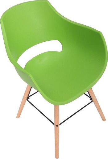 Chaise de salle à manger - Bois - Plastique - Vert , SKU1472 3