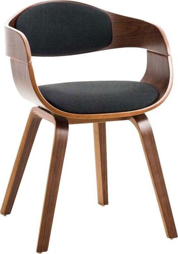 Chaise de salle à manger - Tissu - Chaise visiteur - Noyer - Noir , SKU1477 3