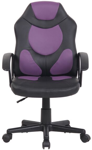 Chaise de bureau pour enfants - Chaise pour enfants - Cuir artificiel - Violet/Noir , SKU1491 2