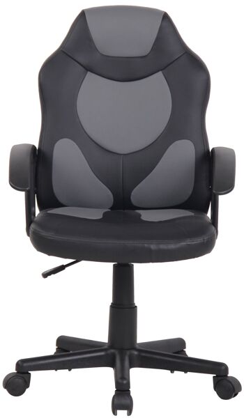 Chaise de bureau pour enfants - Chaise pour enfants - Cuir artificiel - Gris / Noir , SKU1492 2