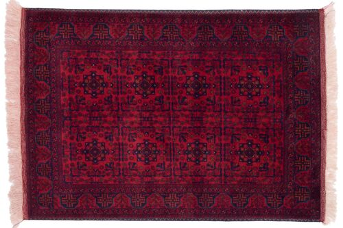 Afghan Belgique Khal Mohammadi 144x101 Handgeknüpft Teppich 100x140 Braun Geometrisch