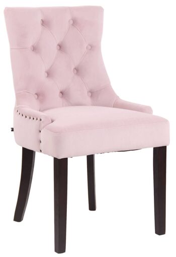 Chaise de salle à manger - Velours - Antique - Classique - Rose , SKU1501 1