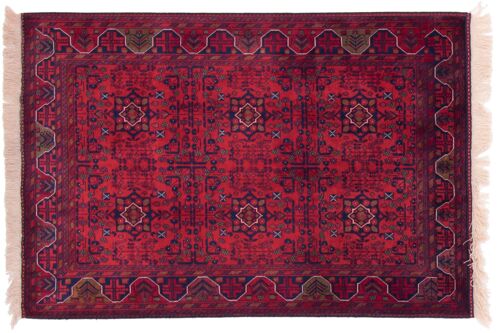 Afghan Belgique Khal Mohammadi 145x98 Handgeknüpft Teppich 100x150 Braun Geometrisch