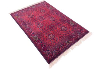 Tapis Afghan Belgique Khal Mohammadi 145x98 noué main 100x150 Marron Géométrique 4