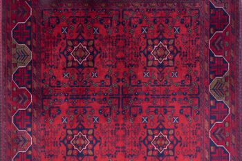 Tapis Afghan Belgique Khal Mohammadi 145x98 noué main 100x150 Marron Géométrique 5