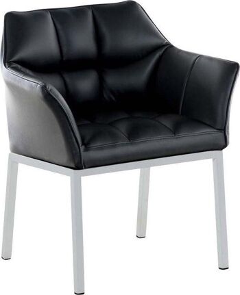 Chaise de salle à manger - Noir - Moderne - Cuir artificiel , SKU1504 3
