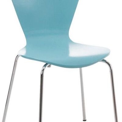 Bezoekersstoel - Stapelbaar - Hout - Licht Blauw , SKU1535